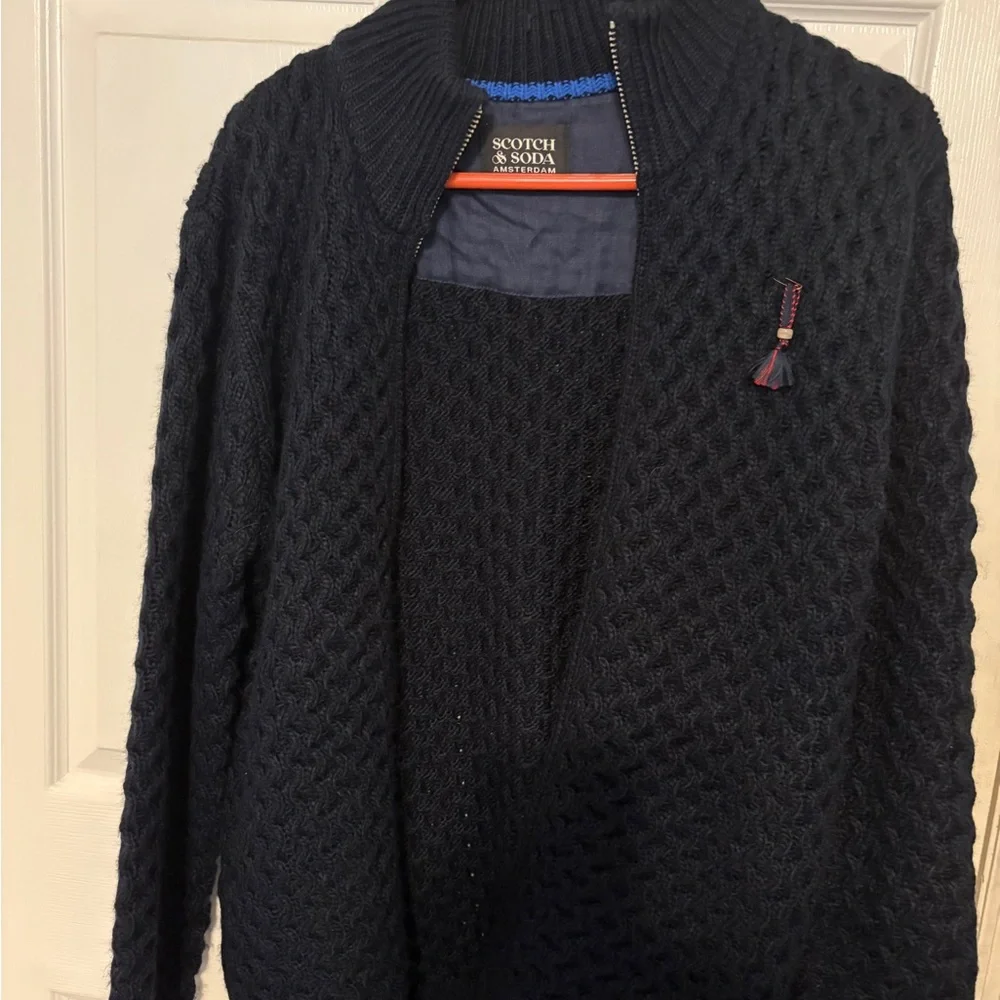 Scotch & Soda Men's Black Zip-Up Sweater - Picture 1 of 3